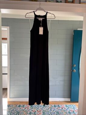 SOUTHCOTT Threads‎ Black High-Neck Maxi Slip Dress